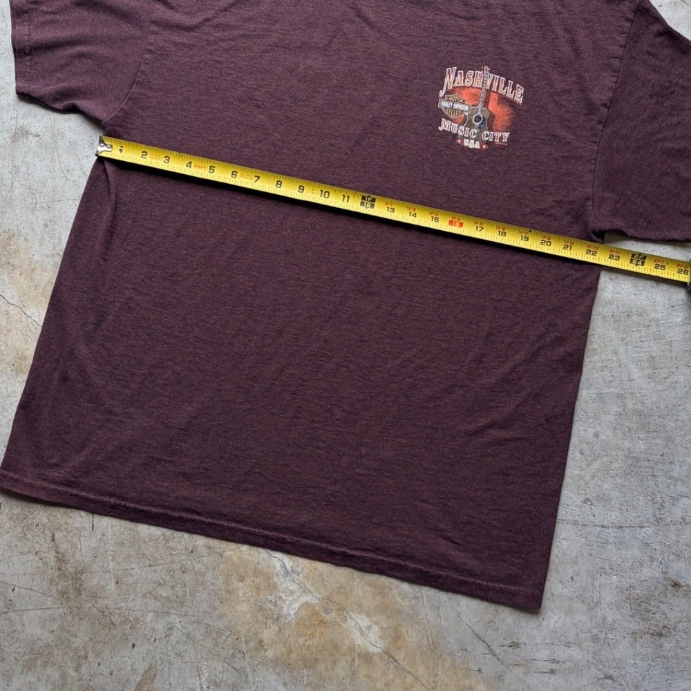 Harley Davidson Nashville Music City T-Shirt Mens XL Boswells Honky Tonk Maroon - Picture 6 of 8
